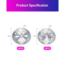 ANVINKU 100PCS Exhaust Heat Shield Repair Kit, 30mm Car Heat Shield Clips, 2 Styles Metal Locking Star Washers, Manganese Steel Vehicle Heat Shield Repair Kit for Most Car Models