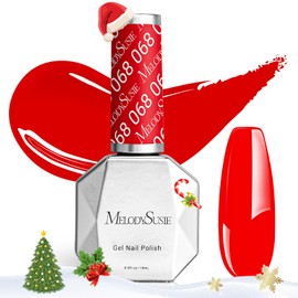 MelodySusie Red Gel Nail Polish, 0.5 fl oz Soak Off UV LED Bright Red Gel Polish Gift for Women Nail Art Manicure Salon DIY Nail Design Decoration at Home-068