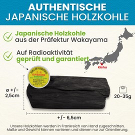 ORINKO Kishu Binchotan X3 - 75g (3 x 25g) - High Quality Activated Carbon Filter Water from Wakayama Ubame Oak - Natural Water Purification for Carafes