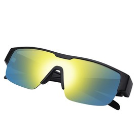 TINHAO TR90 Over Glasses, Polarized, Over Glasses, Lightweight, Sports Sunglasses, Polarized Lenses, UV Protection, Prevents Reflective Light, Strong Light, Glare Light, Driving, Golf, Fishing, Running, Outdoors, Men's, Women's, Polarized Sunglasses, Yel
