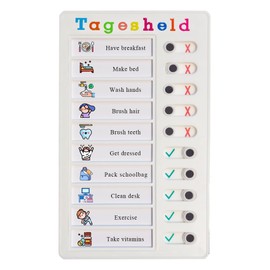 Checklist Board, Stick-On Task List, Stick-On Task List, Reusable Memo Board for Children, Task Planner Children, Task List for Children (Day Hero)