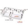 Stainless Steel Rectangle/Square 5 Section Compartment Lunch Plate Round and