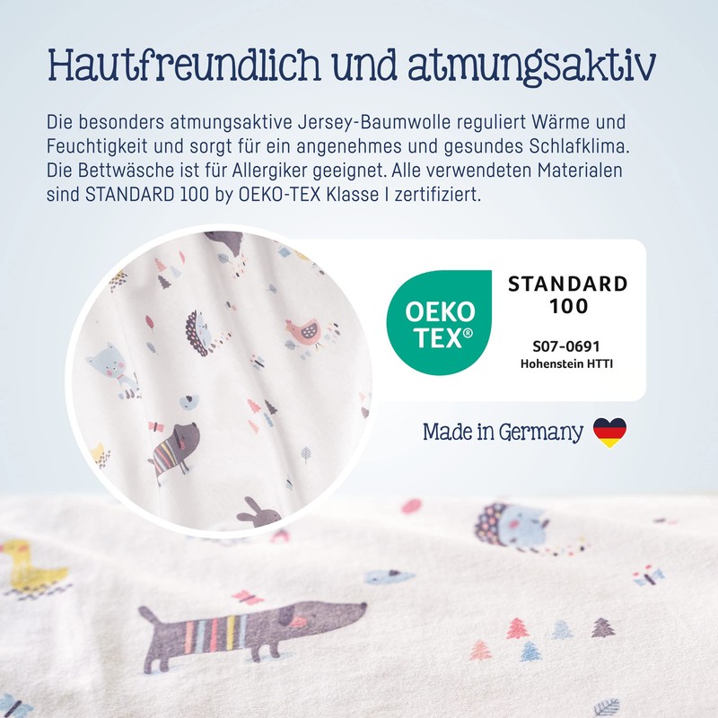 Jersey Bed Linen Heart Mint Size80x80 + 35x40 cm
