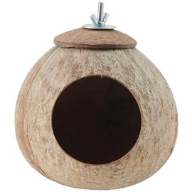 Coconut Hide for Bird 4.7-5.3" Natural Screw-On Bird House for Cage with 2.4" Hole Breathable Moisture-Absorbent Ho