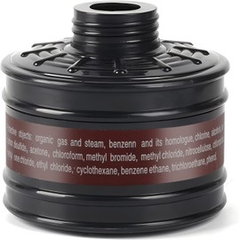 Gas Mask Filter, 40mm Activated Carbon Filter Compatible with 6800 Full Face Gas Mask and Other Respirator Masks, Single Replaceable Filter Against Vapors, Dust, Painting, Gases,Chemicals