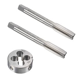 Mactoom 10mm x 1.25 HSS Metric Tap and Die Set Right Hand Thread,Tapping DIY Tool 3pcs (M10 x 1.25mm)