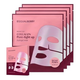 EQQUALBERRY Mascarilla Facial Coreana Hidratante con Colágeno y PDRN Vegano - Mascarilla de Colágeno con Péptidos y Ácido Hialurónico - Mascarillas Faciales Coreanas Hidratantes