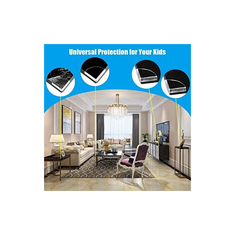 Protector Para Esquinas De Plastico Con Adhesivo 36 Pzas Transparente