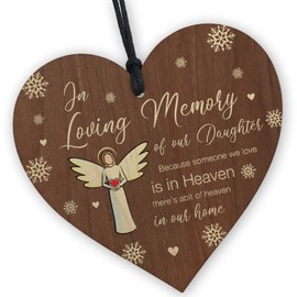 Red Ocean In Loving Memory of Daughter Memorial Bauble Ornaments Plaque Bereavement Remembrance Christmas Xmas Tree Decoration For Daughter