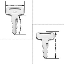 Heavy Equipment Ignition Key, 10 Pack Golf Cart PTV 2010 Key for G&E G14,G16,G19,G22,G29, Replacement OEM Part JU6-H2511-10/Code 8002