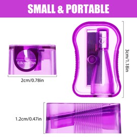 Andibro 12Pcs Small Pencil Sharpener, 4 Colours Mini Sharpener Children Pencil Sharpener Portable Hand Held Small Compact Pencil Sharpener Manual Pencil Sharpener for School Home Office Outdoor