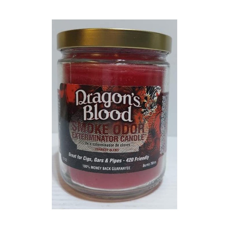 Smoke Odor Exterminator 13oz Jar Candle, Dragons Blood Two Pack.
