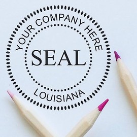 Wood Handle Louisiana Corporate Seal Rubber Stamp, C-Corp Seal or S-Corp Seal, 1-5/8, Uses Stamp Pad, LA Corporate Stamp, Custom Corporation Seal, Custom Company Stamp Seal, LA Stamp