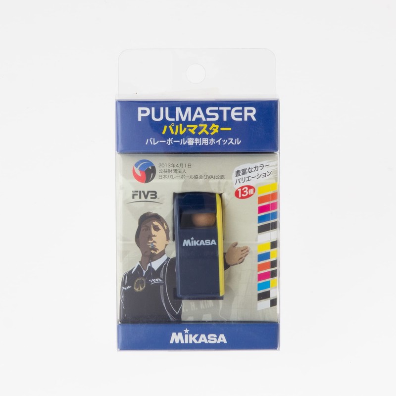 MIKASA PUL-NBY International Volleyball Federation (FIVB) Whistle, Palmaster, Navy/Yellow