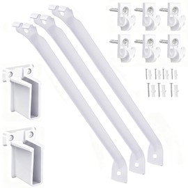 Sofevaim 12 Inch Wire Shelf Brackets Set for Standard Shelves, 3 Metal Support Brackets with Wire Shelf Clips and End Brackets, Wire Closet Shelving Accessories for Wardrobe, Pantry, Laundry