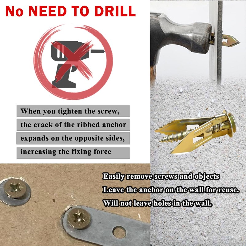 Sunxeke 410 PCS Self Drilling Drywall Anchors with Screws Kit