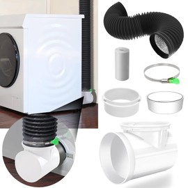 MCKBJAMES Dryer Vent Connector Kit with Dryer Hose,Dryer Connection Kit,90 Degree Dryer Vent Elbow,Dryer Vent Duct, Snap to Vent Dryer Kit,Dryer Vent Hose for Tight Space,Magnetic Dryer Vent Connector