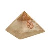 BHHROOM Selenite Crystal Orgone Pyramid E-Energy Protection 60-70MM