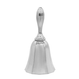 Cionyce 1 Pack Silver Hand Bell 4 Inch Ringing Bell, Light Weight Hand Call Bell Jingle Wedding Bell for Church,School,Restaurant Service