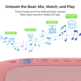NOBIS Clip N1 Portable Bluetooth Speaker with App, Beat Mode, Up to 24H Playtime, IP68 Waterproof, BT 5.3, HD Sound, Stereo Pairing, Custom EQ, Perfect for Outdoor, Home and Adventure (Pink)