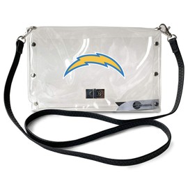 Little Earth 301312-CHRG-STRAP: Los Angeles Chargers Clear Envelope Purse