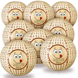Motionchic 8 Pcs Passover Inflatable Matzah Ball, 12 Inch Blow up Bouncy Ball Passover Decorations Indoor Outdoor Play for Kids Playground Game Party Supplies