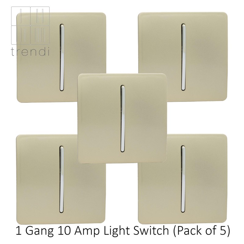 Trendi Modern 1 Gang 1 or 2 way Screwless Rocker