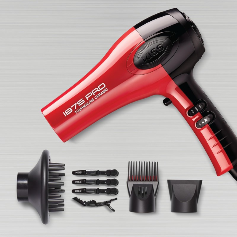 KISS 1875 Watt Pro Tourmaline Ceramic Hair Dryer, Styling Edition,