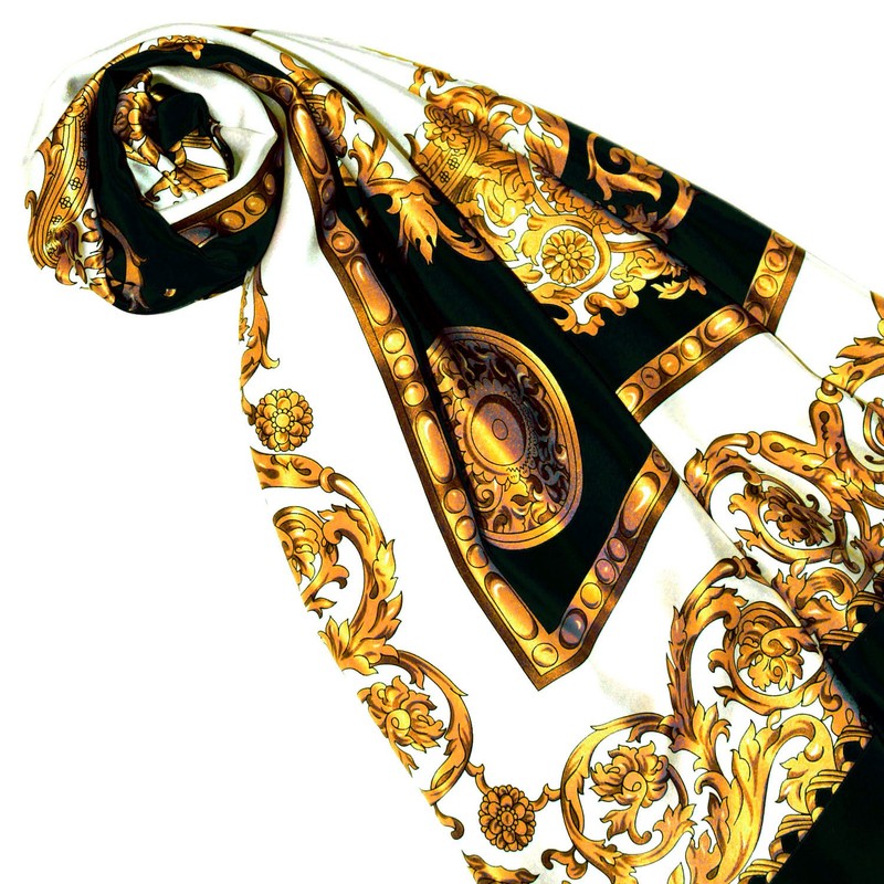 Lorenzo Cana Women’s Silk Scarf, 100% Silk, Baroque with Paisley