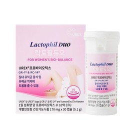 Lactopil Duo 국내최초 질유산균 락토필듀오(30캡슐/1개월분) UREX프로바이오틱스 First domestic quality lactobacillus LactoPhil Duo (30 capsules/1 month supply) UREX Probiotics