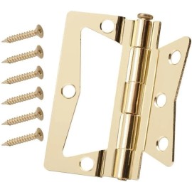 2 Pack Non-mortise Hinge Brass Finish, Choose From Sizes: 2-1/2'' 3'' 4'' 3 inch