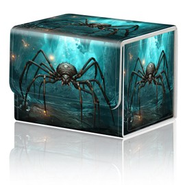 Card Game Storage Box TCG Deck Box MTG Card Box Organizer Trading Card Case Commander Deck Box TCG Card Storage Box Magnetic Closure Creative Pattern Up to 200 Cards, A Giant Spider Glowing Cave