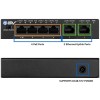 BV-Tech 6 Port POE Switch-4 PoE Port+2 Ethernet Uplink Ext.