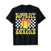 My Sister Plays Softball Pink Softball Sister Toddler Bow T-Shirt