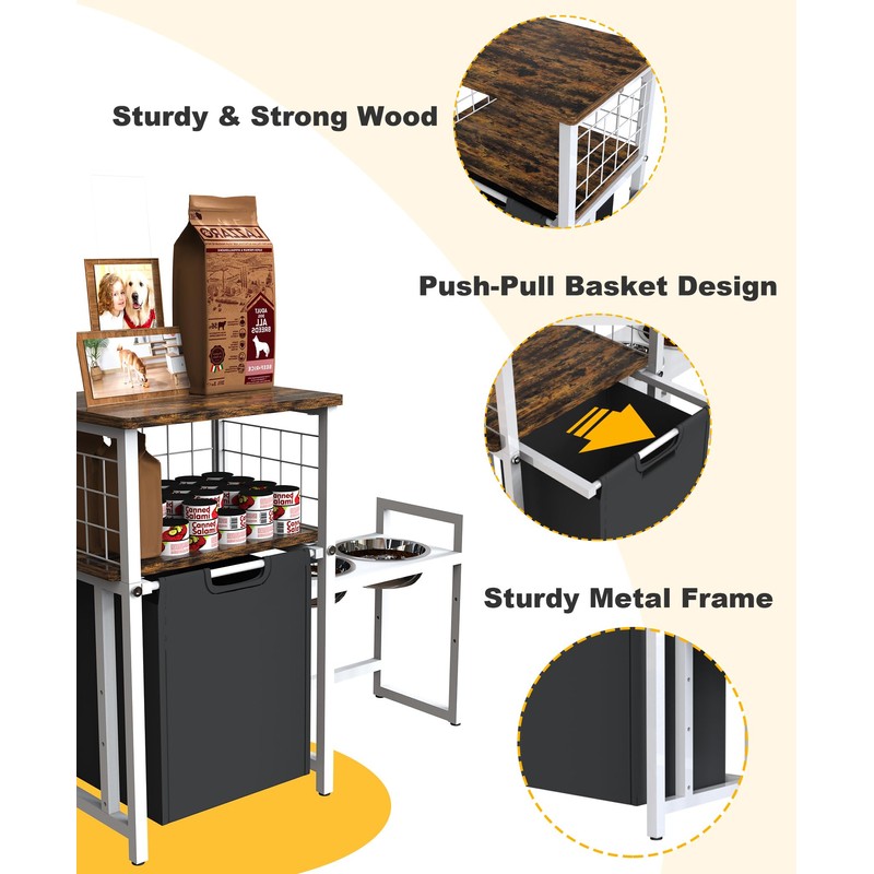 Sungaryard 30.6Long x 26.2 High Elevated Dog Bowl Stand with