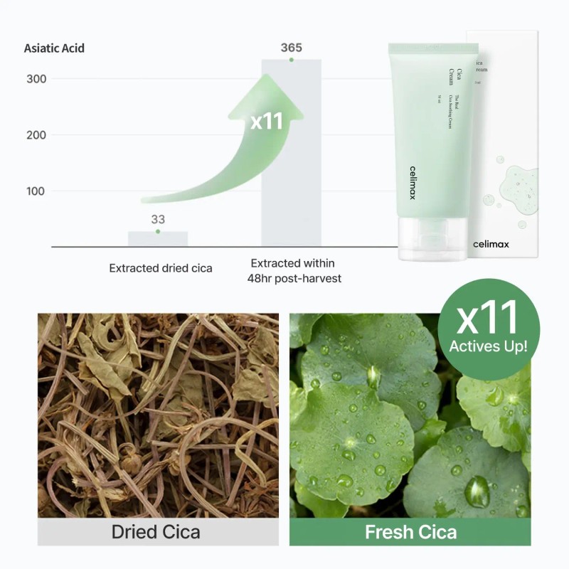 celimax Cica Soothing CreamFresh Cica Extract Oil Free,Hydrating,Moisturizing,Calming,Dry Oily Combination