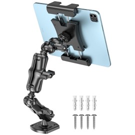 OHLPRO Heavy Duty Drill Base Tablet Mount for Car & Truck Dashboard Holder with 360 Adjustable 3-Stage Arm for 5-13" iPads Tablets & Phones Kindle, Mounting for Commercial Vehicles Boat Wall Desk