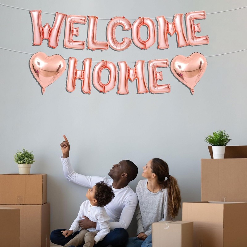 DazzJoy Welcome Home Balloons Rose Gold