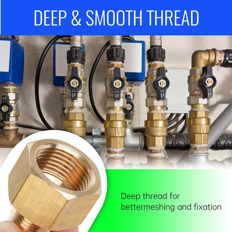 Brass Pipe Adapter - 5/8" SAE Female to 3/8" SAE