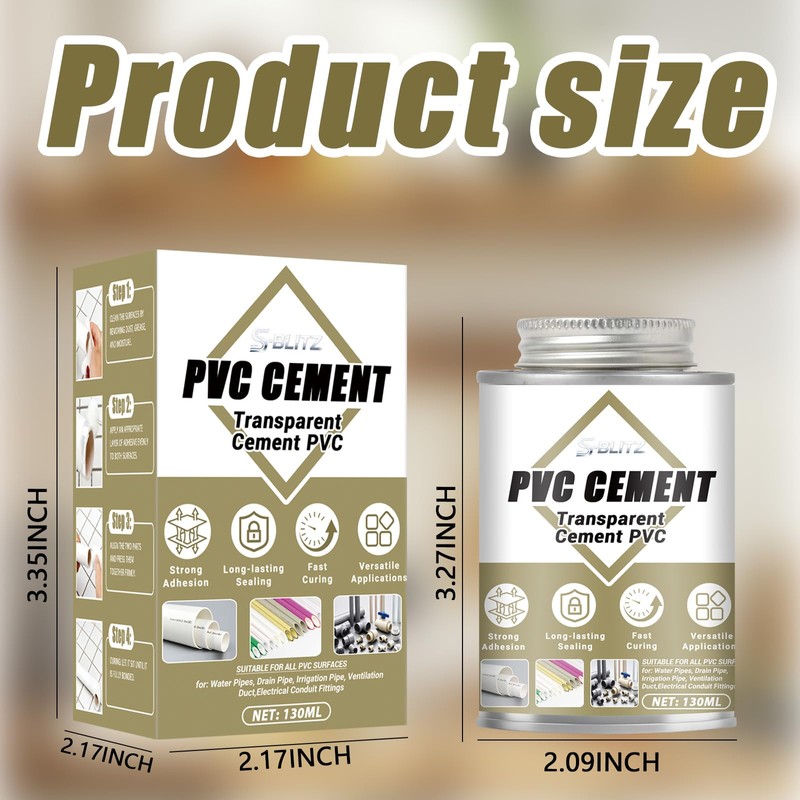 PVC Cement, PVC Pipe Glue, Strong Bonding Strength Pressure, 4.58