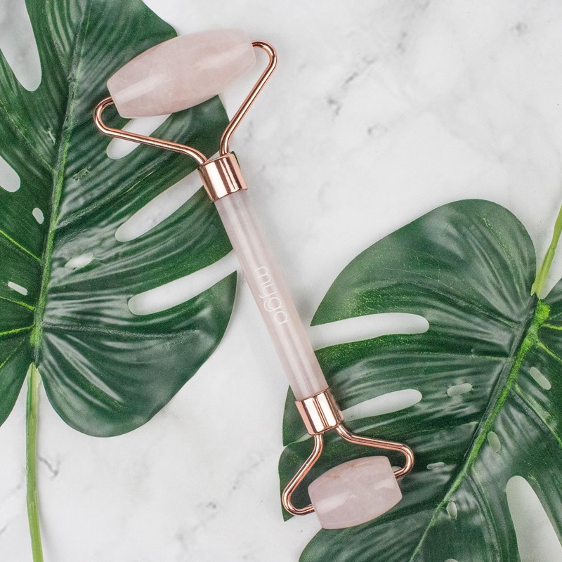 Myga Rose Quartz Face Roller - Slimming Skin Care Tool
