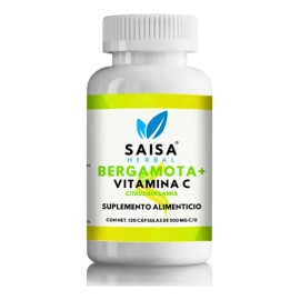 Bergamota Cítrica Y Vitamina C 120 Cápsulas | Suplemento Alimenticio | Saisa Herbal | Sistema Inmunológico, Salud de la piel, Salud Mental