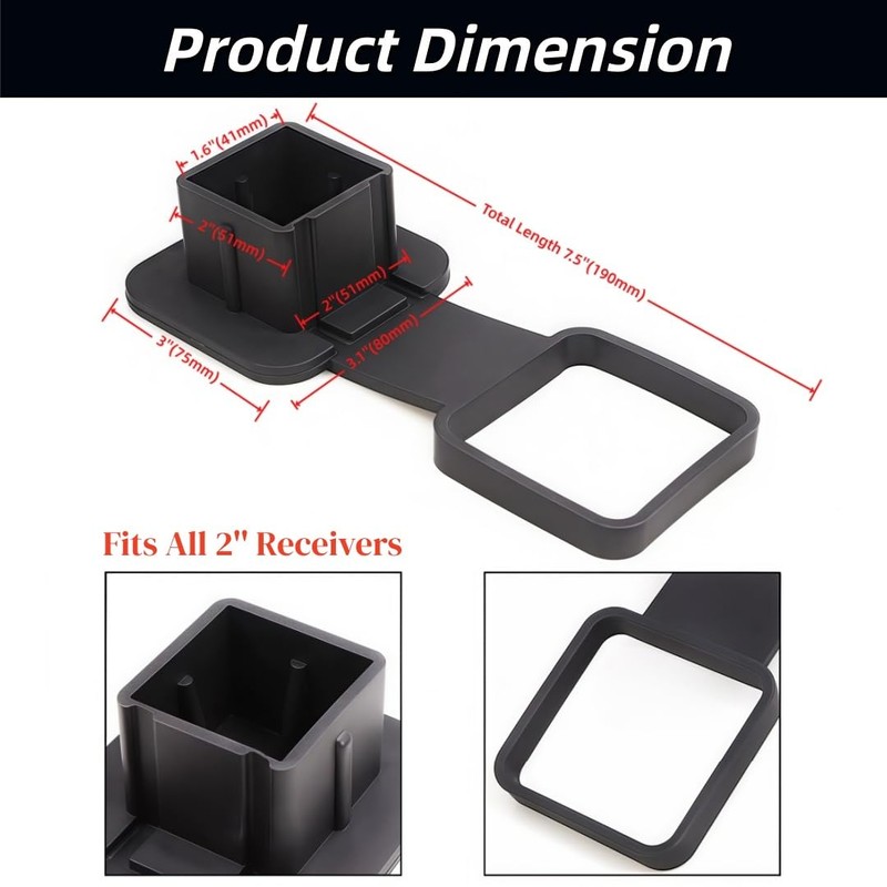 2 inch Tri-Color Mountain Trailer Towing Hitch Cover Tube Hitch
