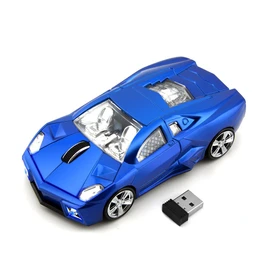 3C Light Car Mouse Wireless 2.4GHz, Cool 3D Sport Car Shape Mouse Optical Mice 1600 DPI with USB Receiver Suitable for PC/Computer/Laptop (Blue)