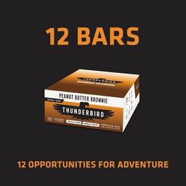 Thunderbird Bars Energy Snack, Gluten-Free with Protein, Healthy Real Food, Vegan Non-GMO, No Added Sugar, Peanut Butter Brownie Flavor (12 Count, 1.7 oz. Bars)