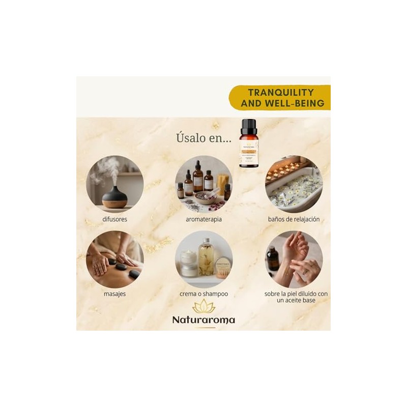 Aceite Esencial Tranquility and Well-Being, Mezcla de Lavanda, Naranja y