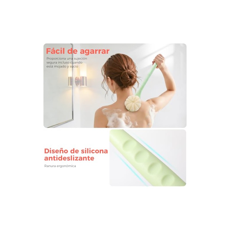 Cepillo Corporal 2 en 1, Cepillo de Baño para Cuerpo