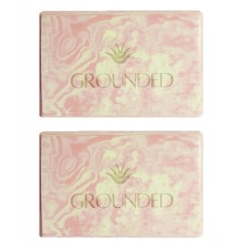 GROUNDED 2 Pack EVA Foam Yoga Block Set Grounded Pink Marble Surrender & Support Blocks