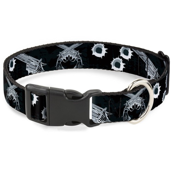 Plastic Clip Collar - Revolvers Black Gray - Narrow-Small 6-9"