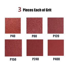 1-1/8-Inch x 21-Inch Sanding Belt,Aluminum Oxide Abrasive Sandpaper for Makita Sander 9030 & 9031, 3 Each of 40 80 120 150 240 400 Grits,18-Pack